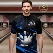 Load image into Gallery viewer, Personalized Bowling Abstract Design Quarter Zip Shirts For Men Custom Bowling Team Jersey 1/4 Zip Shirts YYD0022