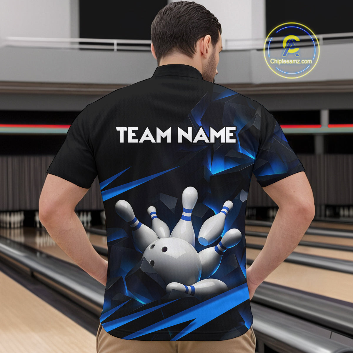 Personalized Bowling Abstract Design Quarter Zip Shirts For Men Custom Bowling Team Jersey 1/4 Zip Shirts YYD0022