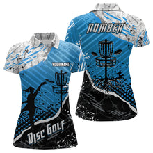 Load image into Gallery viewer, Disc Golf Abstract Grunge Womens Disc Golf Polo Shirt Custom Name And Number Disc Golf Gifts For Woman YYD0036