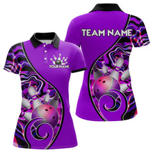 Load image into Gallery viewer, Custom Bowling Team Polo Shirts for Women - Personalized Abstract Colors Bowling Jersey YYD0080