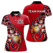 Load image into Gallery viewer, Custom Bowling Team Polo Shirts for Women - Personalized Abstract Colors Bowling Jersey YYD0080