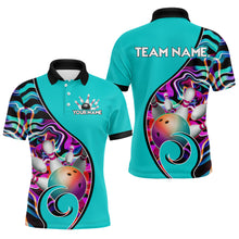 Load image into Gallery viewer, Custom Bowling Team Polo Shirts for Men - Personalized Abstract Colors Bowling Jersey YYD0080