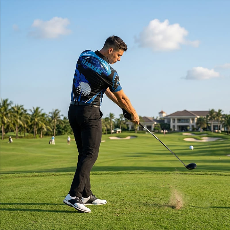 Golf custom sports apparel action image