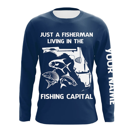 Fisherman living in the Fishing Capital UV protection custom name fishing shirts A32