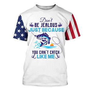 Don't be jealous American flag UV protection fishing jersey for fisherman A42