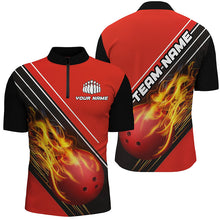 Load image into Gallery viewer, Red Flame Bowling Ball Custom Bowling Shirts For Men And Women, Bowling Team Jerseys IPHW6172