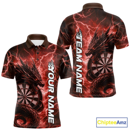 Custom Red Thunder Lightning Dragon Dart Jerseys, Multi Styles Dart Team Shirts For Men, Women And Kid IPHW10397