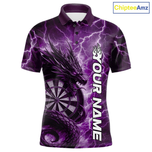 Custom Purple Thunder Lightning Dragon Dart Jerseys, Multi Styles Dart Team Shirts For Men, Women And Kid IPHW10399