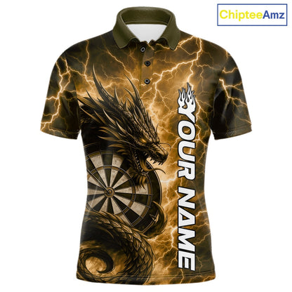 Custom Yellow Thunder Lightning Dragon Dart Jerseys, Multi Styles Dart Team Shirts For Men, Women And Kid IPHW10400
