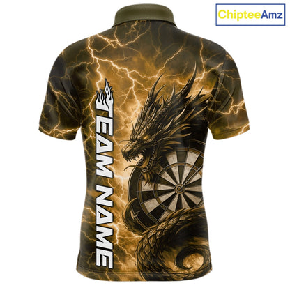 Custom Yellow Thunder Lightning Dragon Dart Jerseys, Multi Styles Dart Team Shirts For Men, Women And Kid IPHW10400