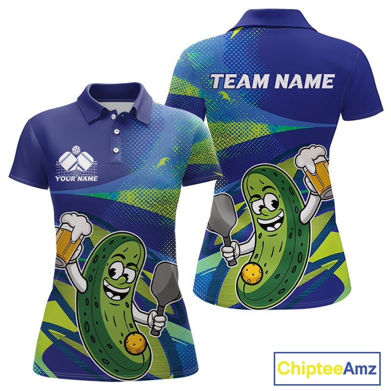 Custom Funny Pickles Play Pickleball Women Polo Shirts, Pickleball Team Shirt IPHW9437