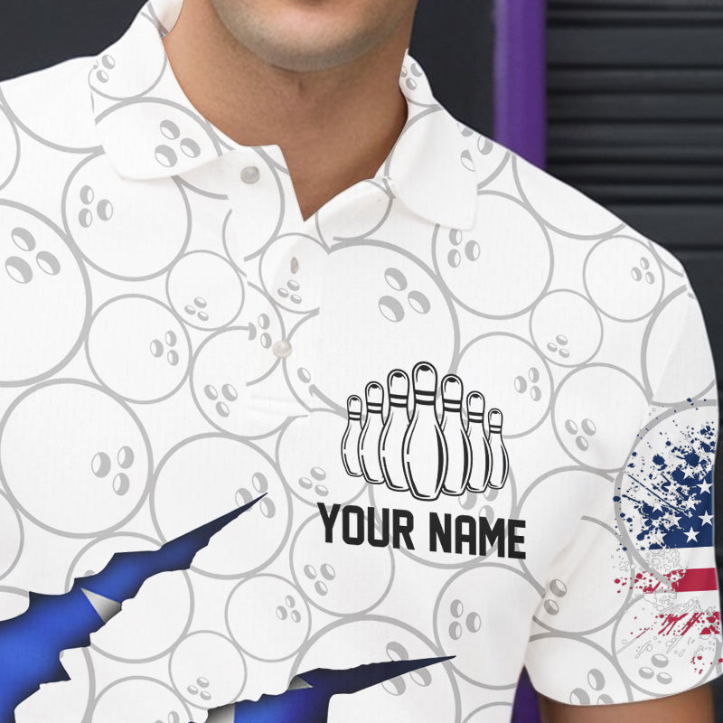 Personalized Puerto Rico Flag Bowling Polo Shirts For Men, Puerto Rico Bowling Jerseys IPHW8805