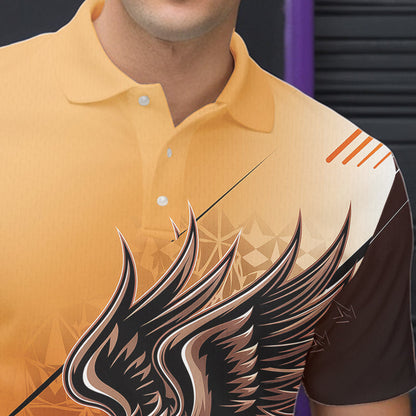 Personalized Tribal Eagle Bowling Men Polo Shirts, Eagle Bowling Team Bowling League Shirt IPHW8806