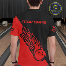 Load image into Gallery viewer, Custom Bowling Shirts For Men And Women, Bowling Team Shirts Bowling Strike | Black And Red IPHW3944