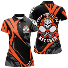 Load image into Gallery viewer, Custom Flame Skull Pickleball Polo Shirts For Women's "Stay Out Of The Kitchen" IPHW6908