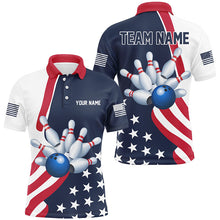 Load image into Gallery viewer, Custom Patriotic Bowling Shirts For Men, US Bowling Team Shirts American Flag Shirt IPHW7395