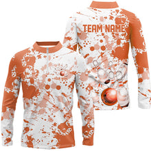 Load image into Gallery viewer, Custom White And Orange Bowling Shirts For Men, Bowling Team Shirts Bowling Jerseys With Name IPHW7917