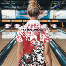 Load image into Gallery viewer, Red Custom Funny Drunk Bowling Ball And Pin Bowling Beer Women Quarter-Zip Shirt IPHW11237
