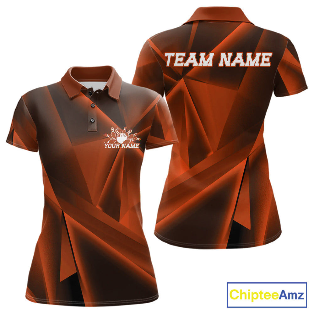 Brown and black polo shirt with 'Team Name' and 'Your Name' text on a white background