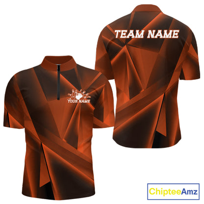 Orange and black sports jersey with 'Team Name' and 'Your Name' text on a white background.