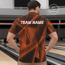 Load image into Gallery viewer, Man wearing a bowling shirt with 'TEAM NAME' on the back in a bowling alley.