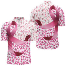 Load image into Gallery viewer, Custom Breast Cancer Pink Ribbon Pattern Polo Shirts For Men And Women, Outdoor Outfits IPHW7127