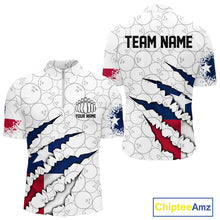 Load image into Gallery viewer, Custom Texas Flag Bowling Team Quarter-Zip Shirts For Men, Texas Bowling League Shirt IPHW9834