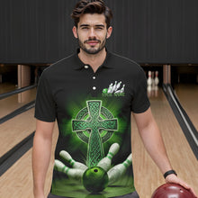 Load image into Gallery viewer, Custom Celtic Cross Faith Bowling Polo Team Shirts For Men, Bowlers Outfits IPHW8577