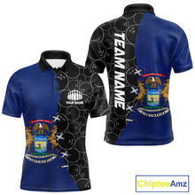 Load image into Gallery viewer, Michigan Flag Custom Bowling Team Shirts For Men, Patriotic Bowling League Shirt IPHW10717