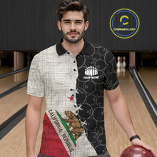 Load image into Gallery viewer, California Flag Custom Bowling Team Shirts For Men, Patriotic Bowling League Shirt IPHW10721