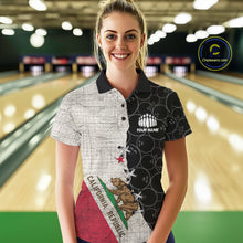 Load image into Gallery viewer, California Flag Custom Bowling Team Shirts For Women, Patriotic Bowling League Shirt IPHW10721