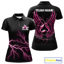 Load image into Gallery viewer, Custom Pink Lightning Bowling Ball With Wings Bowling Women Team Shirt, Bowling Jerseys IPHW10731