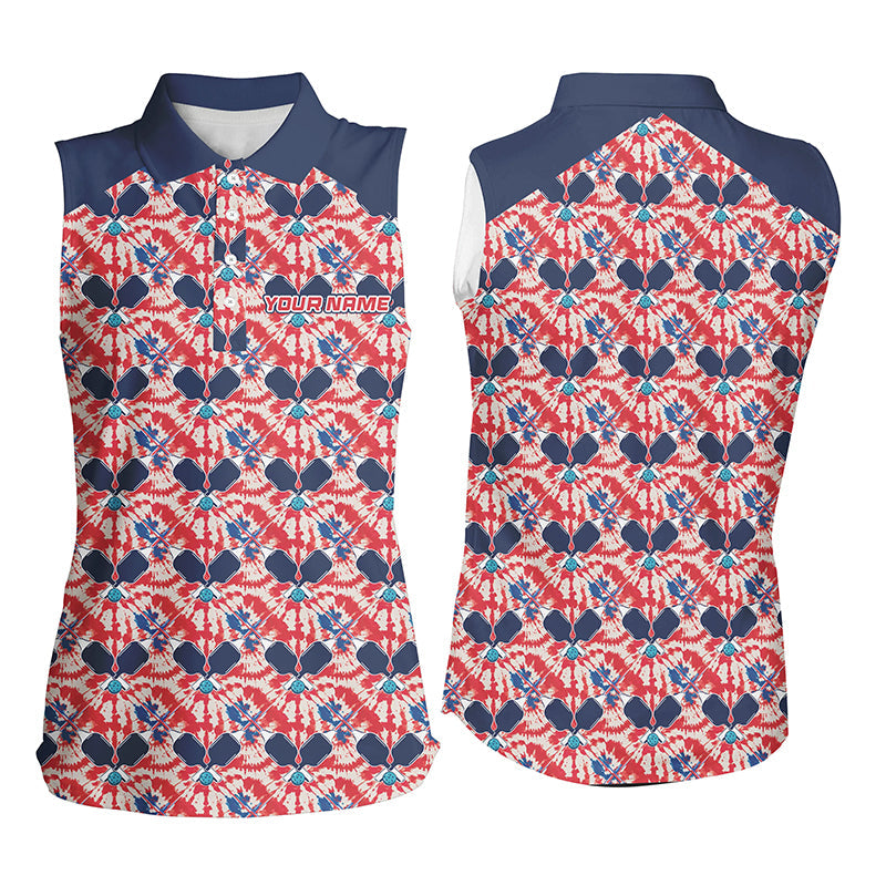 Custom American Flag Pickleball Ladies Polo Shirts, Patriotic Pickleball Jerseys For Team IPHW6939
