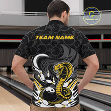 Load image into Gallery viewer, Custom Black And Yellow Cobra Snake Bowling Quarter-Zip Shirts For Men, Cobra Bowling Team Shirt IPHW9699