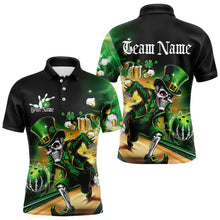 Load image into Gallery viewer, Custom Funny St Patricks Day Leprechaun Skull With Beer Bowling Team Polo Shirts Team Outfit IPHW8606