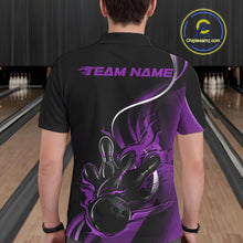 Load image into Gallery viewer, Custom Purple Flame Bowling Men Jerseys, Bowling Team League Shirt Bowlers Jerseys IPHW11297