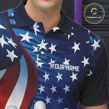 Load image into Gallery viewer, American Flag Custom Patriotic Bowling Shirts For Men, Team Bowling League Shirts Uniform IPHW7555