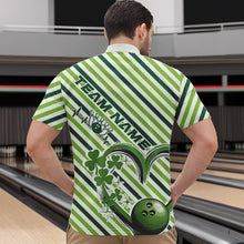 Load image into Gallery viewer, Custom Saint Patricks Day Heart Bowling Quarter-Zip Shirt For Men, Lucky Bowling Team League Shirt IPHW8683