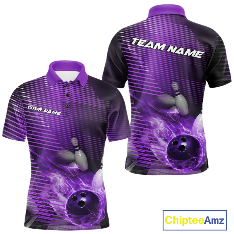 Custom Multi-Color Flame Bowling Tournament Shirts For Men, Women And Kid, Fire Bowling Jerseys IPHW9379