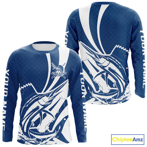 Custom Sailfish Fishing Saltwater Long Sleeve Shirts, Sailfish Fishing Jerseys IPHW9189