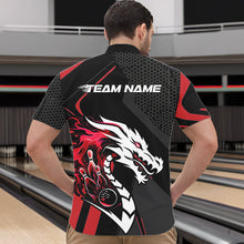 Load image into Gallery viewer, Custom Black And Red Dragon Bowling Jerseys, Bowling Team Men Quarter-Zip Shirts Bowlers Outfit IPHW8701