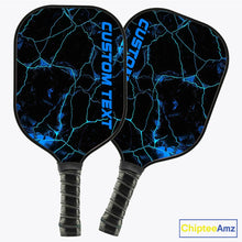 Load image into Gallery viewer, Blue Thunder Lightning Pickleball Paddle With Cusom Name Or Text, Pickleball Team Paddles IPHW7230