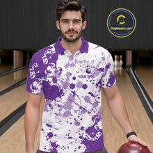 Load image into Gallery viewer, Custom Purple Splatter Bowling Team League Shirts For Men, Bowling Jerseys Bowler Outfit IPHW10595
