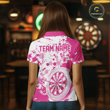 Load image into Gallery viewer, Custom Pink Splatter Dartboard Darts Team Shirt For Women, Dart League Jerseys For Players IPHW10596