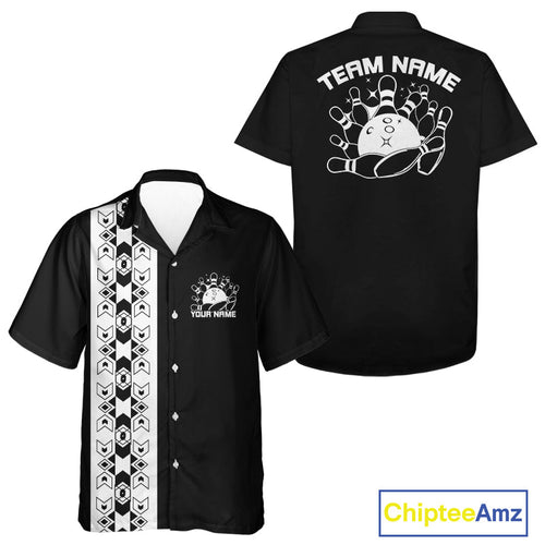 Custom Vintage Tribal Bowling Shirt For Men And Women, Bowling Team Button Up Shirt IPHW10063