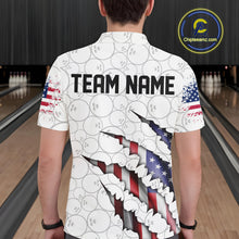 Load image into Gallery viewer, Personalized American Flag US Bowling Team Hawaiian Shirts For Men Patriotic Bowling Gifts IPHW5523