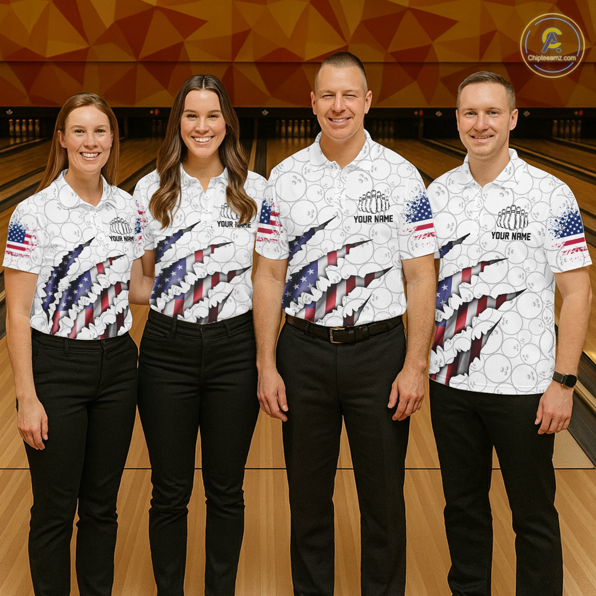 Personalized American Flag Bowling Team Shirts For Men And Women Patriotic Bowling Gifts IPHW5523