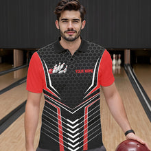 Load image into Gallery viewer, Custom Black And Red Eagle Bowling Jerseys, Bowling Team Men Polo Shirts Bowlers Outfits IPHW8748