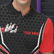 Load image into Gallery viewer, Custom Black And Red Eagle Bowling Jerseys, Bowling Team Men Polo Shirts Bowlers Outfits IPHW8748