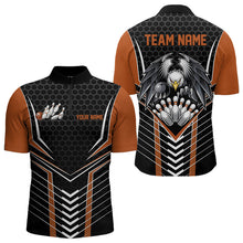 Load image into Gallery viewer, Custom Black And Orange Eagle Bowling Jerseys, Bowling Team Men Quarter-Zip Shirts Bowlers Outfits IPHW8751